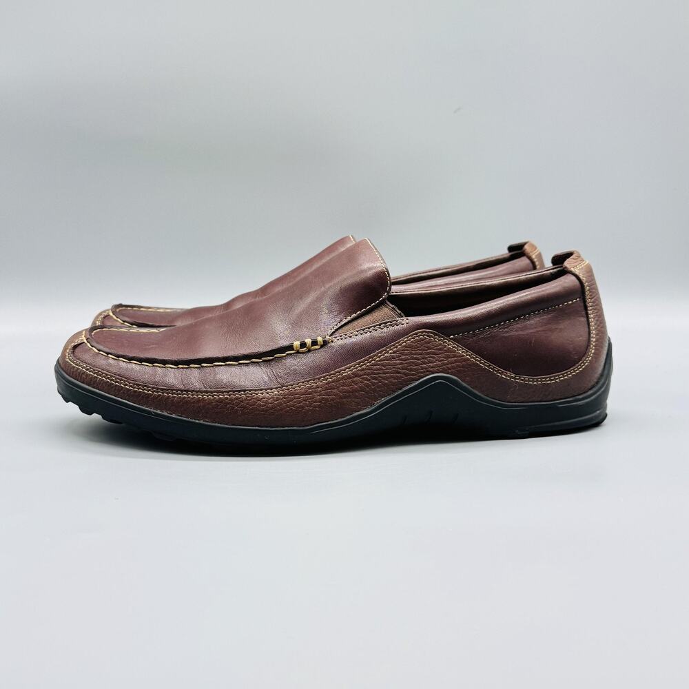Cole Haan Shoes Mens 11 Brown Leather Slip On Loafers Moc Toe Casual Comfort - Picture 4 of 11